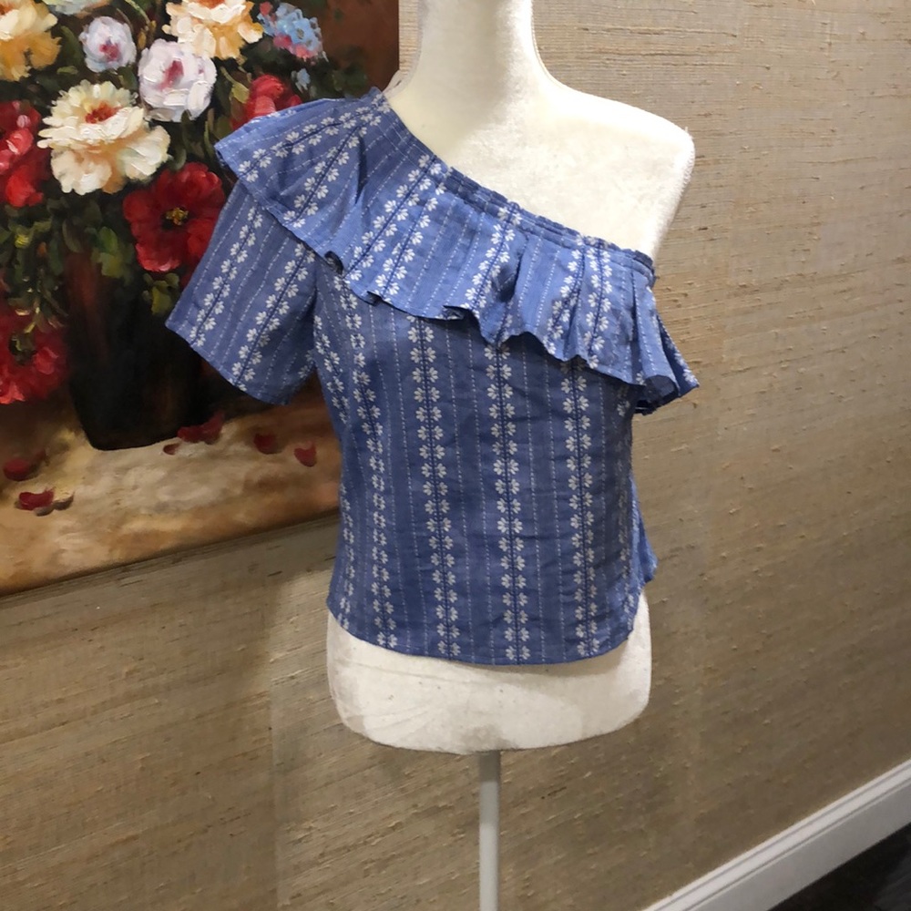 Splendid one shoulder floral blouse